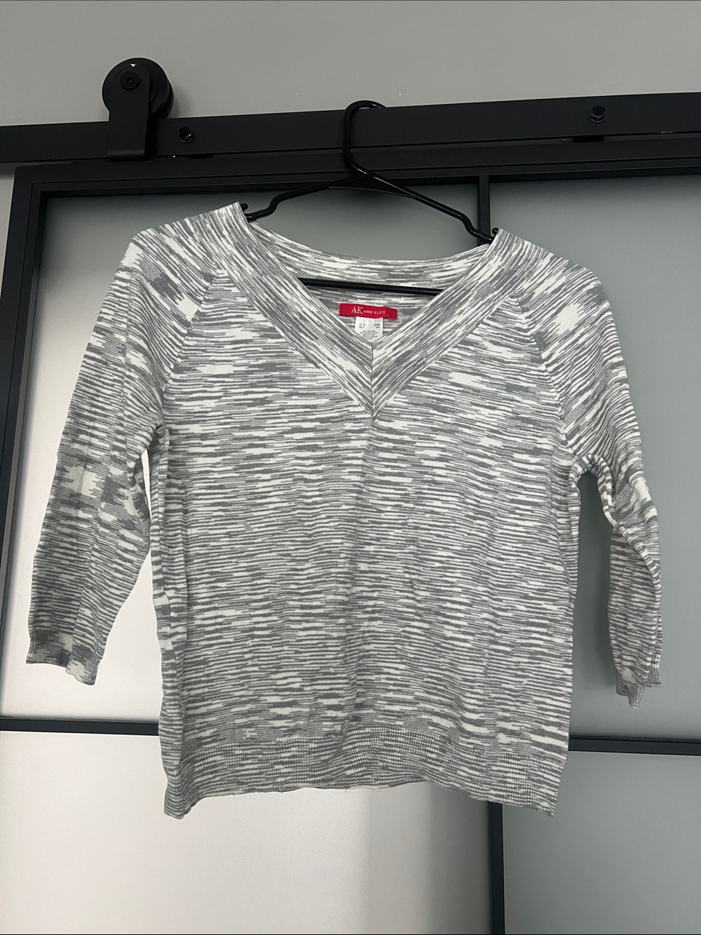 Anne Klein grey and white sweater
